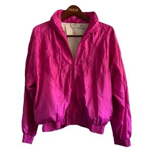 Shimmery Pink Windbreaker Retro Style M